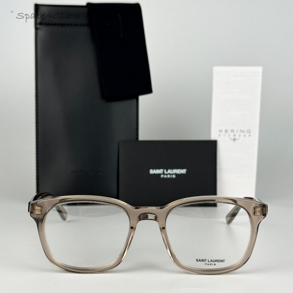Saint Laurent Other - NEW Saint Laurent SL459 004 Transparent Light Brown Rounded Oval Men Eyeglasses